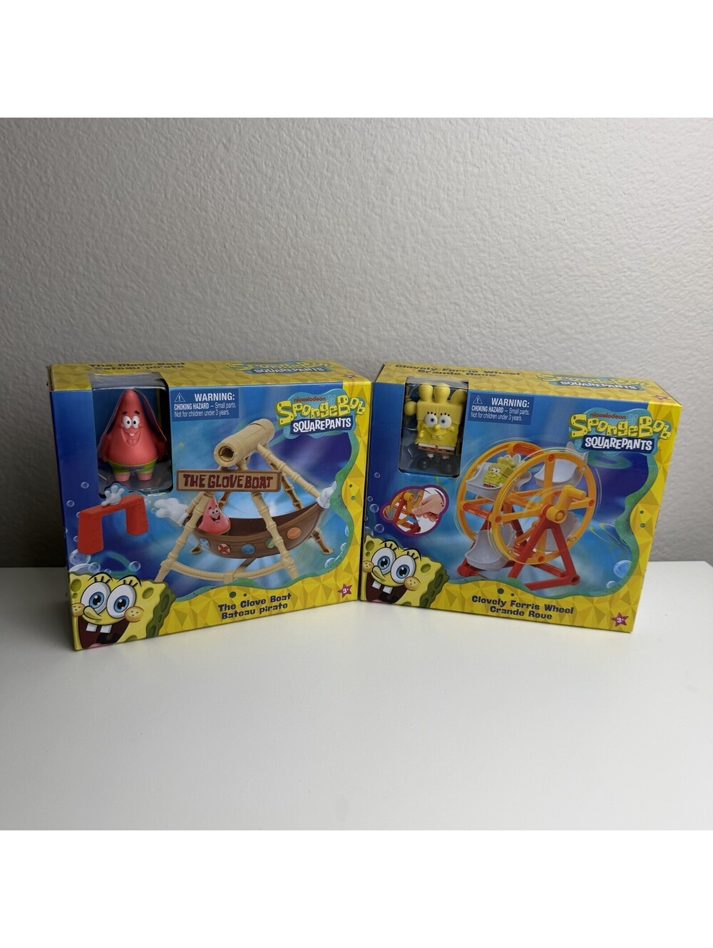 SpongeBob SquarePants Glove Boat & Glovely Ferris Wheel Playset 2-Pack NEW Inbox
